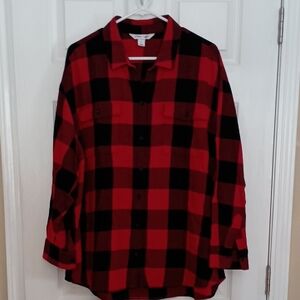 Old Navy The Boyfriend Shirt Buffalo Check Button Down Overshirt b260